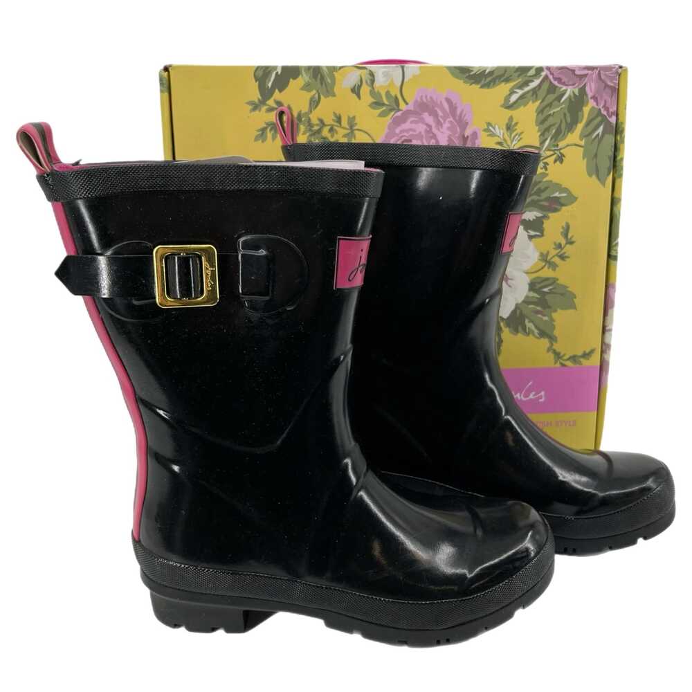 Joules Black Rubber Winter Rain Boots | Size 6